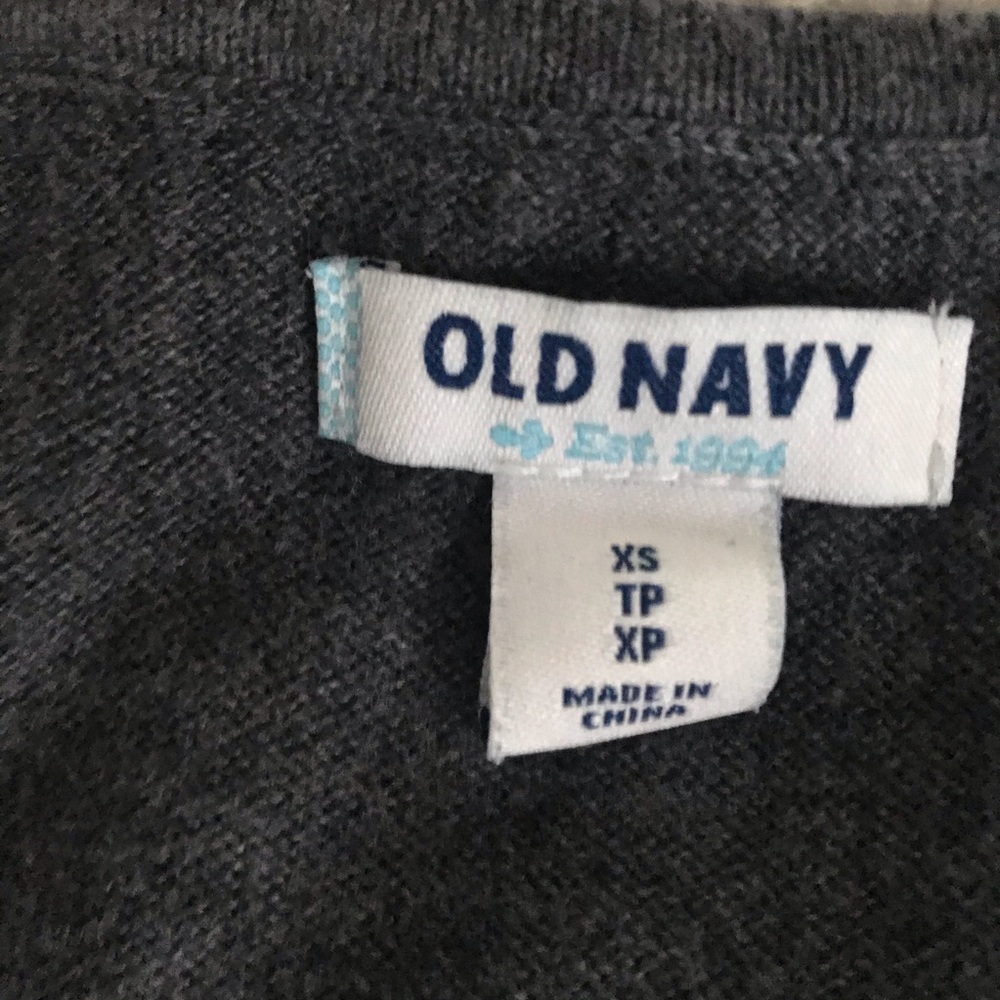 Old Navy charcoal vneck tunic sweater XS - Picture 2 of 4